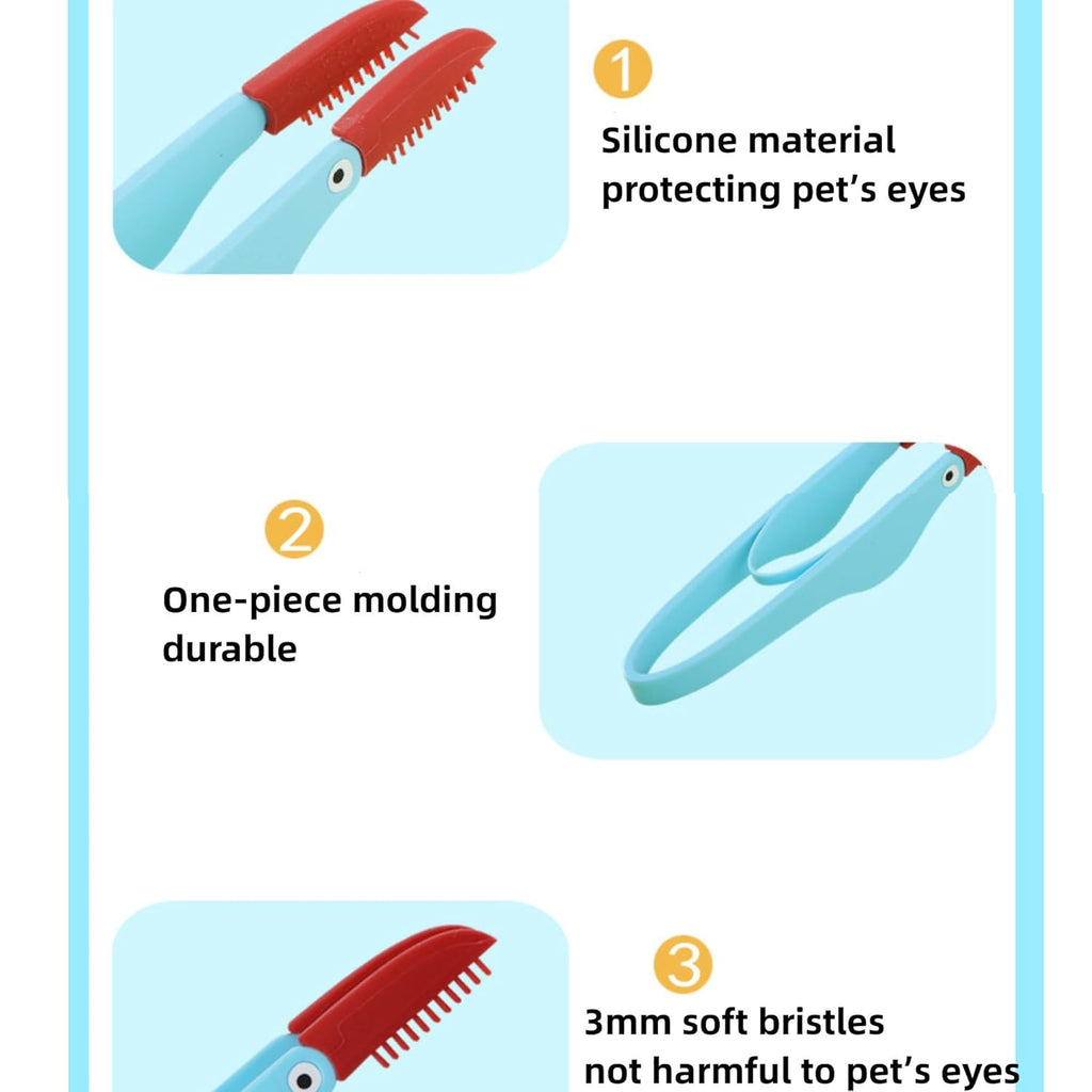 Pet Tear Marks Brush Pet Tear Marks Brush Cat Dog Eye Excrement Brush Soft Washable Pet Combing Brush With Handle Tear Comb Tear Stain Remover Comb Pet Grooming Tools