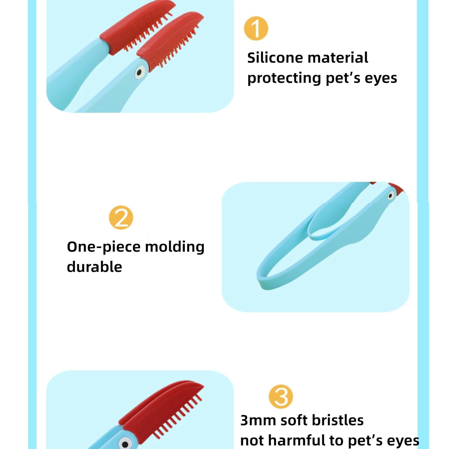 Pet Tear Marks Brush Pet Tear Marks Brush Cat Dog Eye Excrement Brush Soft Washable Pet Combing Brush With Handle Tear Comb Tear Stain Remover Comb Pet Grooming Tools