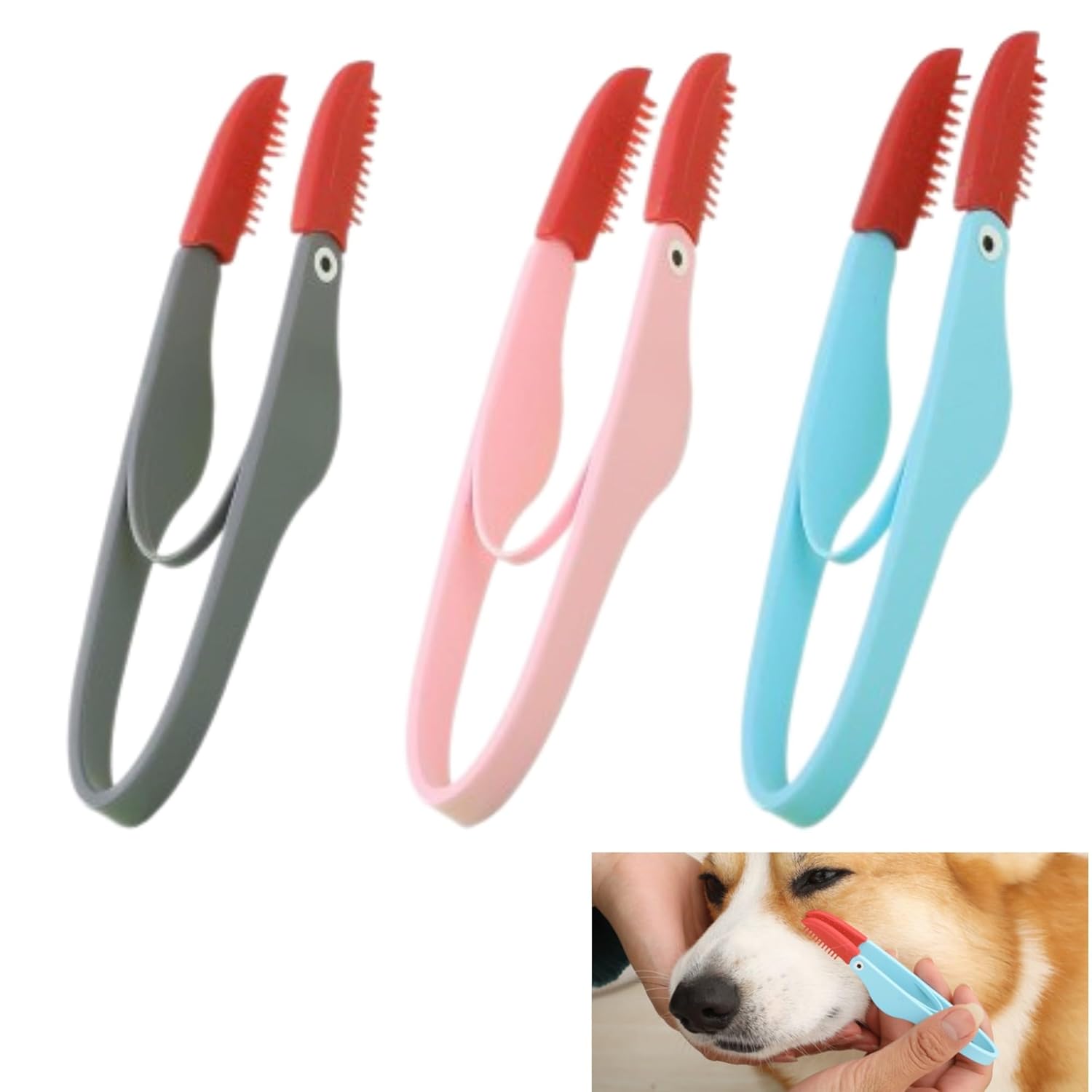 Pet Tear Marks Brush Pet Tear Marks Brush Cat Dog Eye Excrement Brush Soft Washable Pet Combing Brush With Handle Tear Comb Tear Stain Remover Comb Pet Grooming Tools